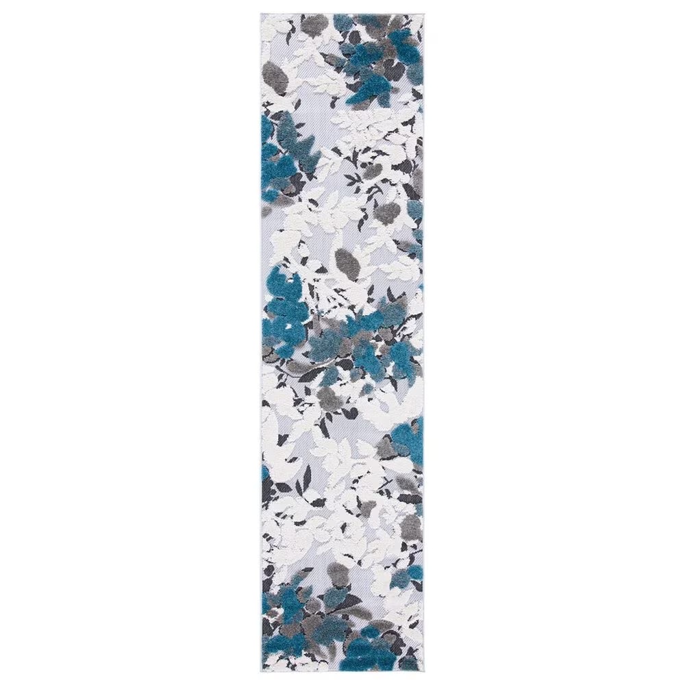Safavieh Cabana CBN674B 2'2" x 9' Beige and Blue Indoor/Outdoor Performance Runner