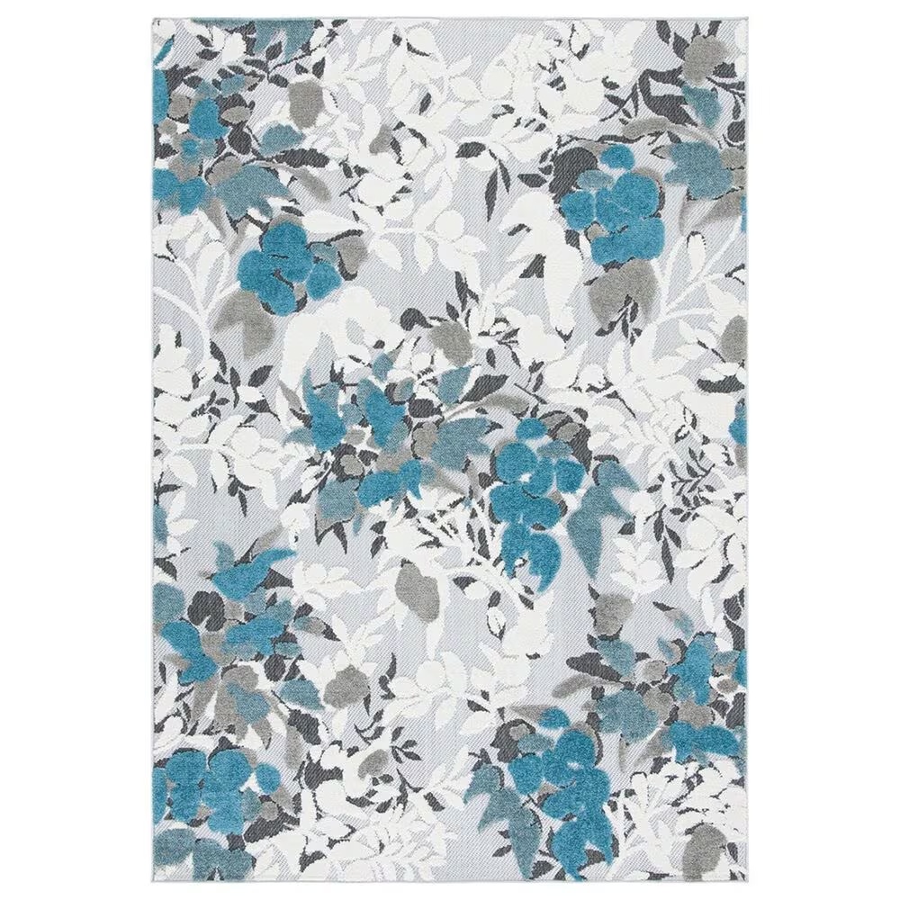 Safavieh Cabana CBN674B 5'5" x 7'7" Beige and Blue Indoor/Outdoor Area Performance Rug