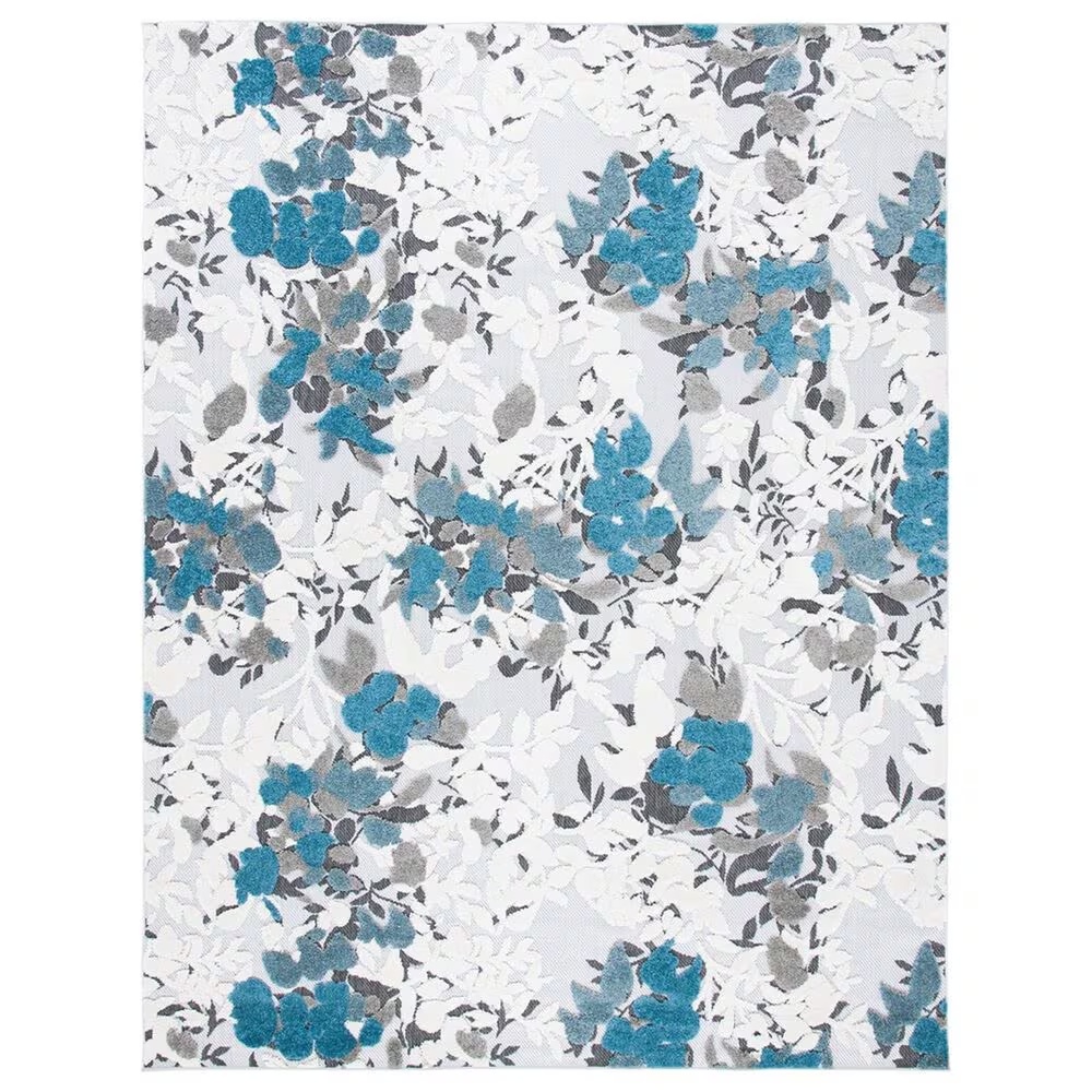 Safavieh Cabana CBN674B 9' x 12' Beige and Blue Indoor/Outdoor Area Performance Rug