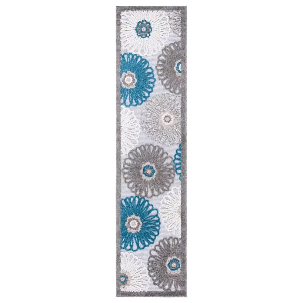 Safavieh Cabana CBN676B 2'2" x 9' Beige and Blue Indoor/Outdoor Performance Runner