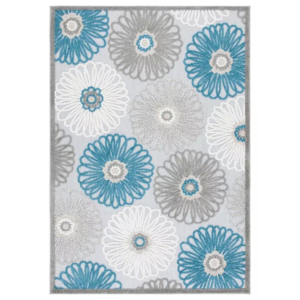 Safavieh Cabana CBN676B 4'5" x 6'5" Beige and Blue Indoor/Outdoor Area Performance Rug