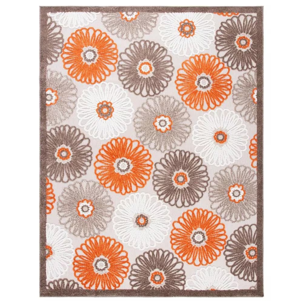 Safavieh Cabana CBN676C 8' x 10' Beige and Orange Indoor/Outdoor Area Performance Rug