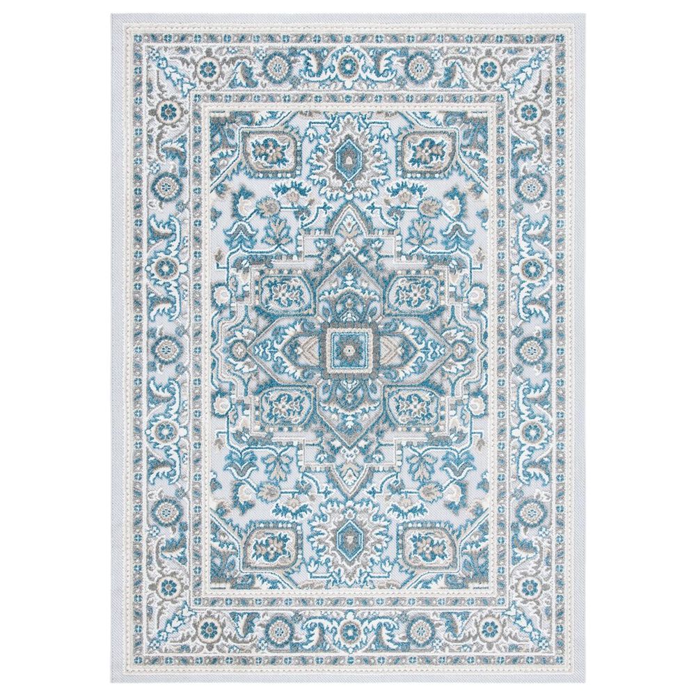 Safavieh Cabana CBN680N 4'5" x 6'5" Navy and Grey Indoor/Outdoor Area Performance Rug