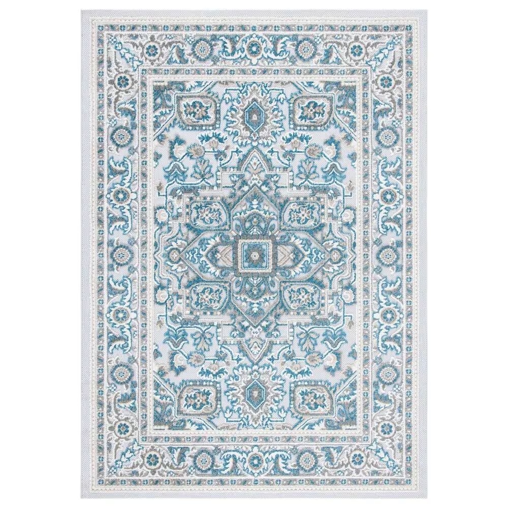 Safavieh Cabana CBN680N 6' x 9' Navy and Grey Indoor/Outdoor Area Performance Rug