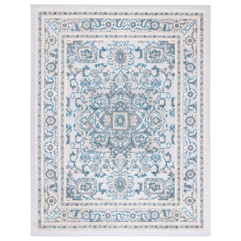Safavieh Cabana CBN680N 8' x 10' Navy and Grey Indoor/Outdoor Area Performance Rug