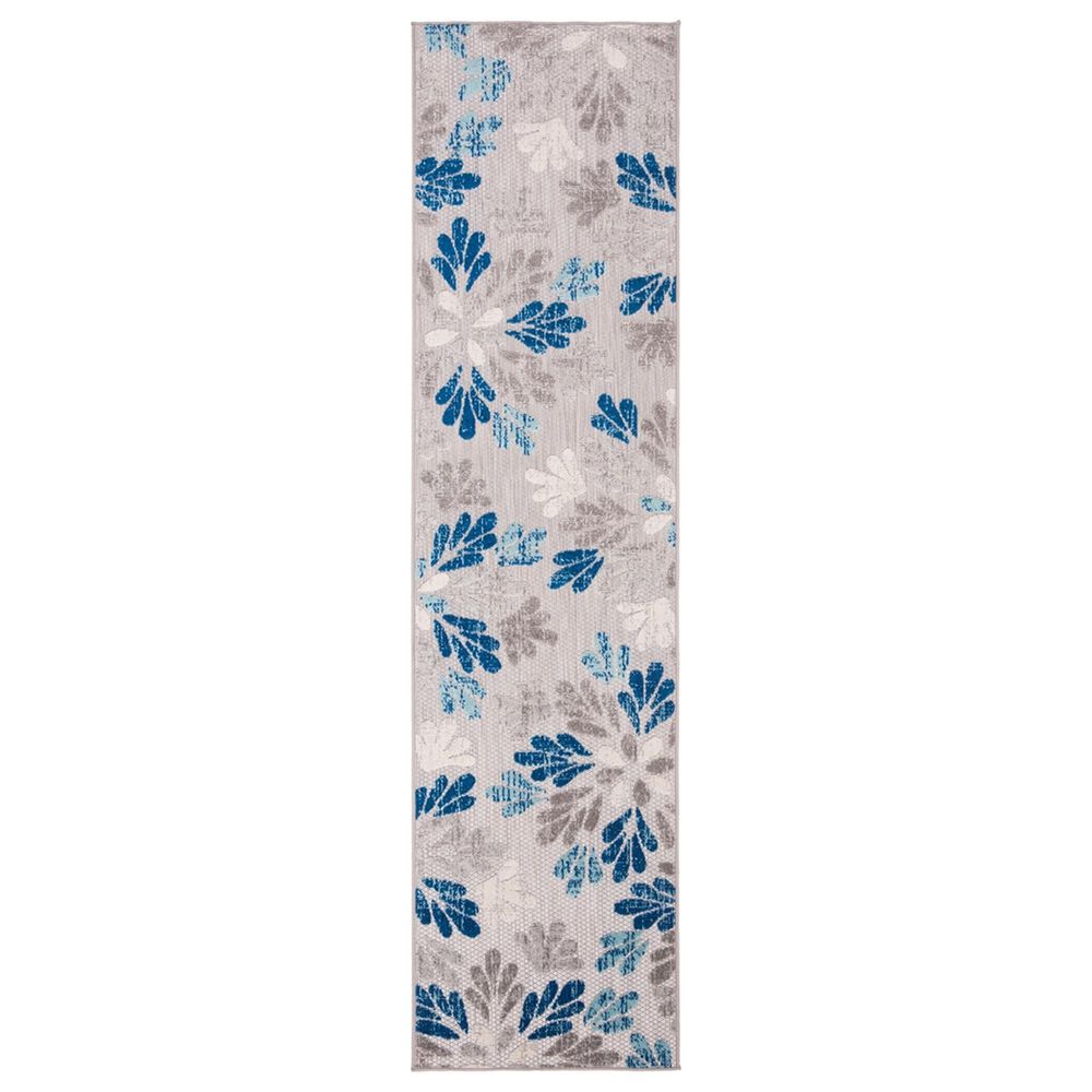 Safavieh Cabana CBN800F 2' x 10' Grey and Blue Indoor/Outdoor Performance Runner