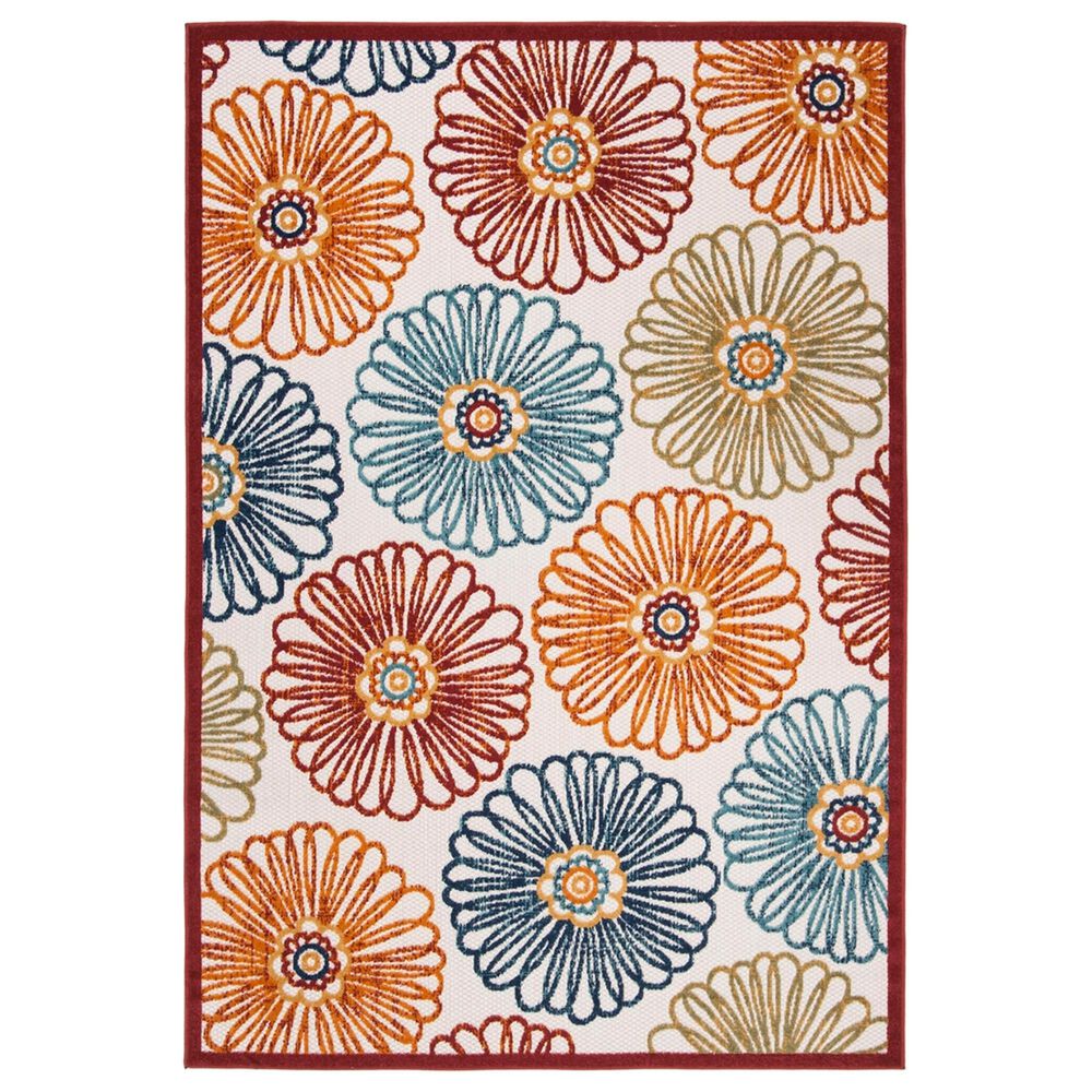 Safavieh Cabana CBN801A 6' x 9' Creme and Red Indoor/Outdoor Area Performance Rug