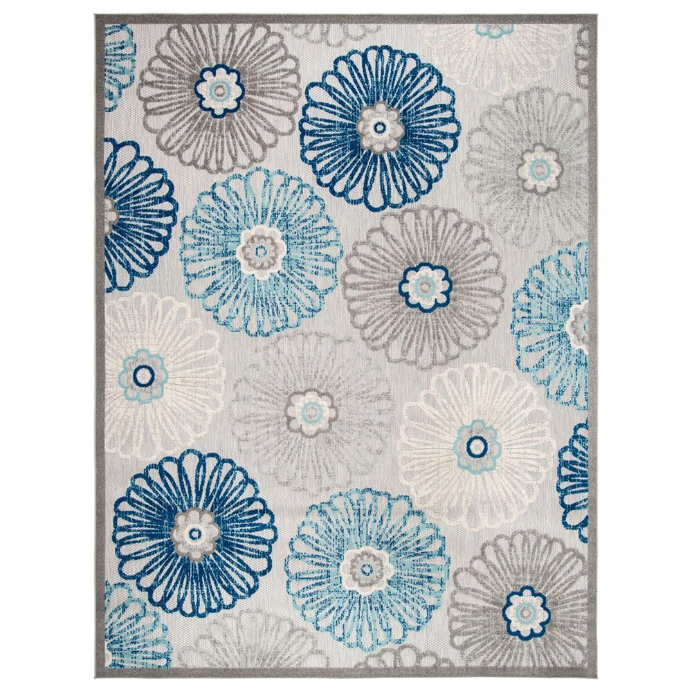 Safavieh Cabana CBN801F 8' x 10' Grey and Blue Indoor/Outdoor Area Performance Rug