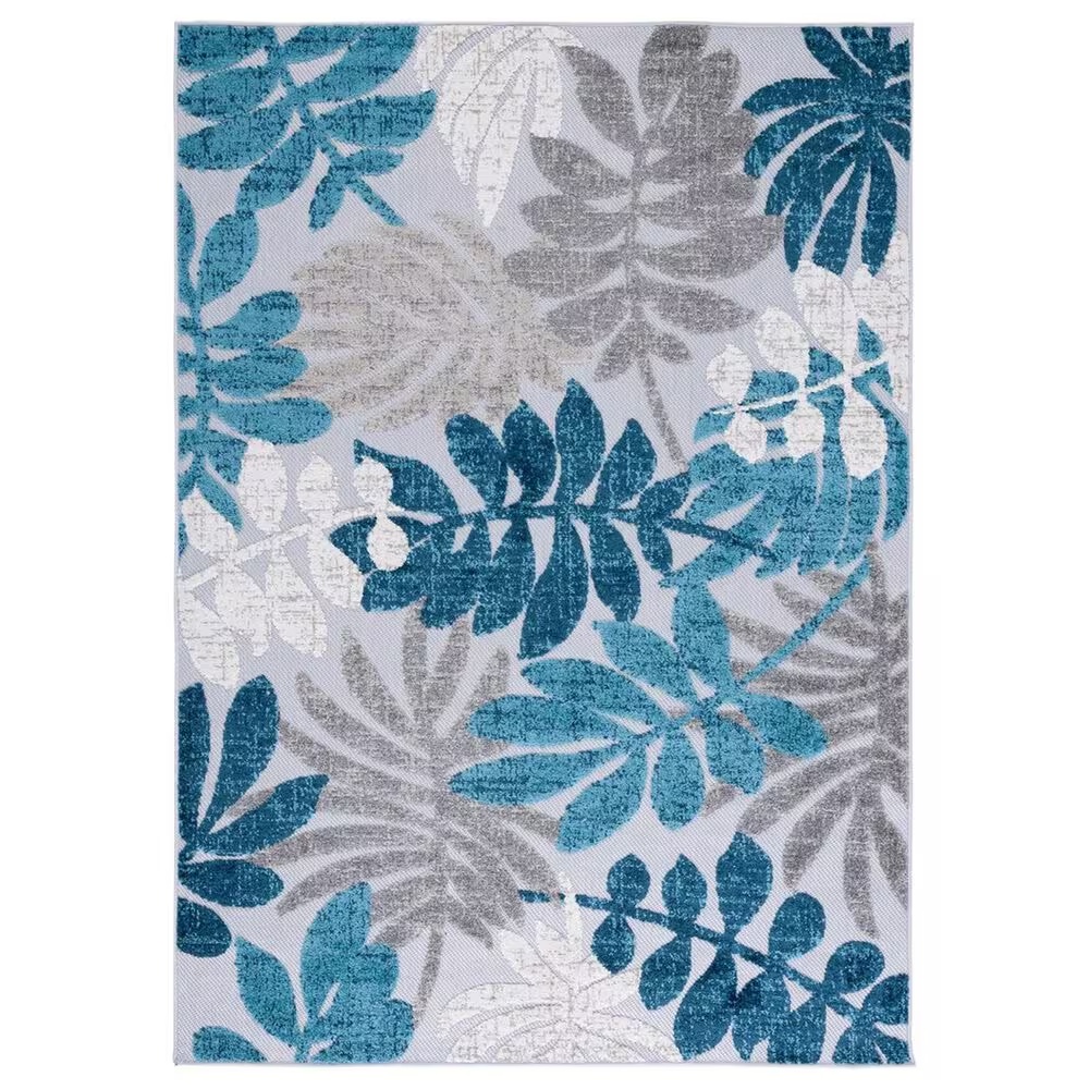 Safavieh Cabana CBN814F 6' x 9' Grey and Blue Indoor/Outdoor Area Performance Rug