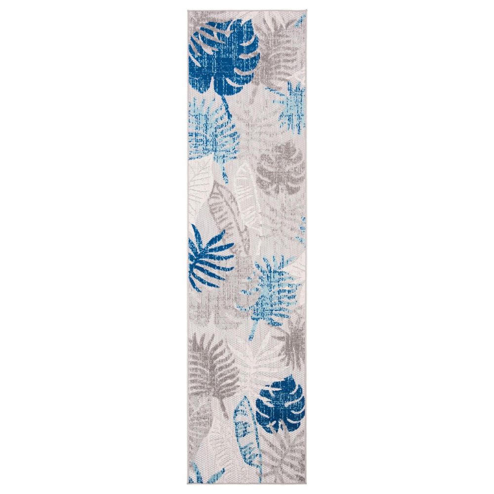 Safavieh Cabana CBN831F 2' x 12' Grey and Blue Indoor/Outdoor Performance Runner