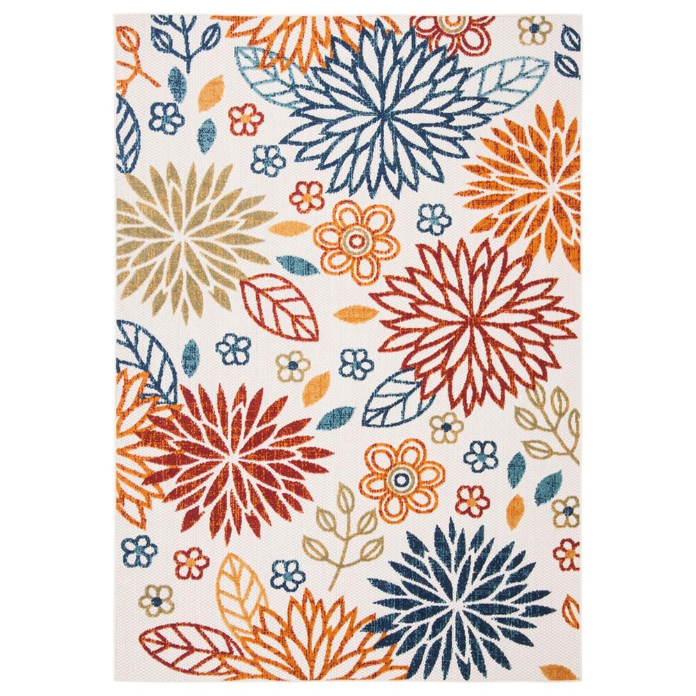 Safavieh Cabana CBN833A 6' x 9' Creme and Red Indoor/Outdoor Area Performance Rug