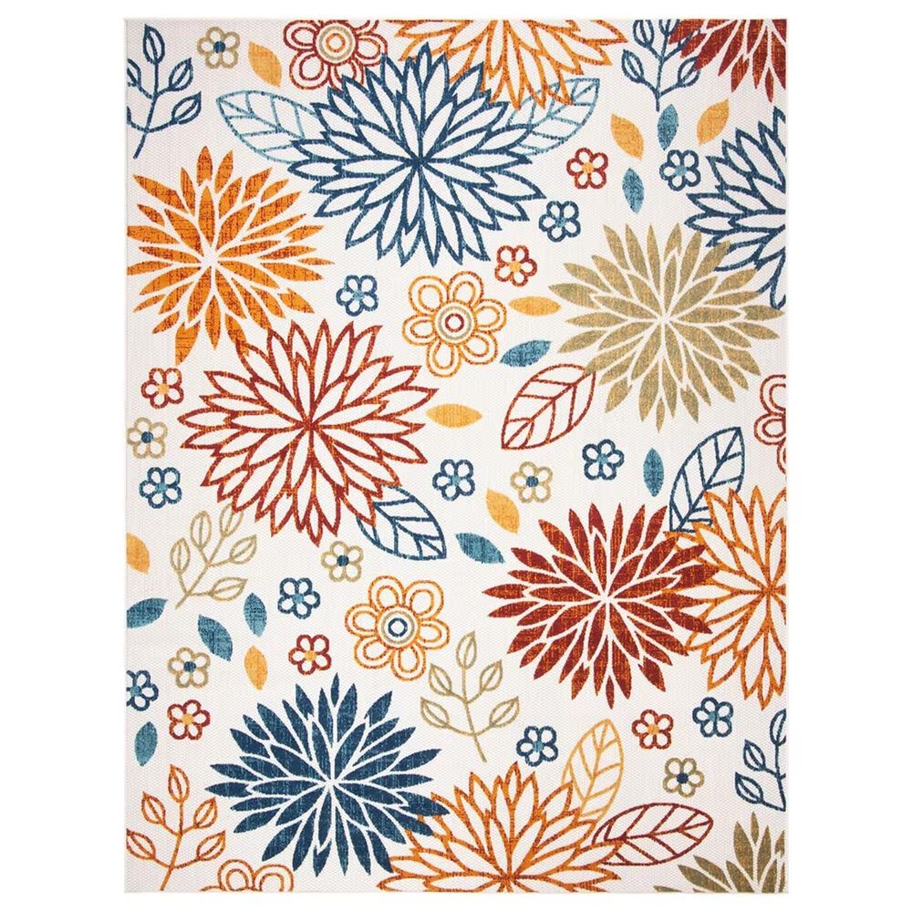 Safavieh Cabana CBN833A 9' x 12' Creme and Red Indoor/Outdoor Area Performance Rug