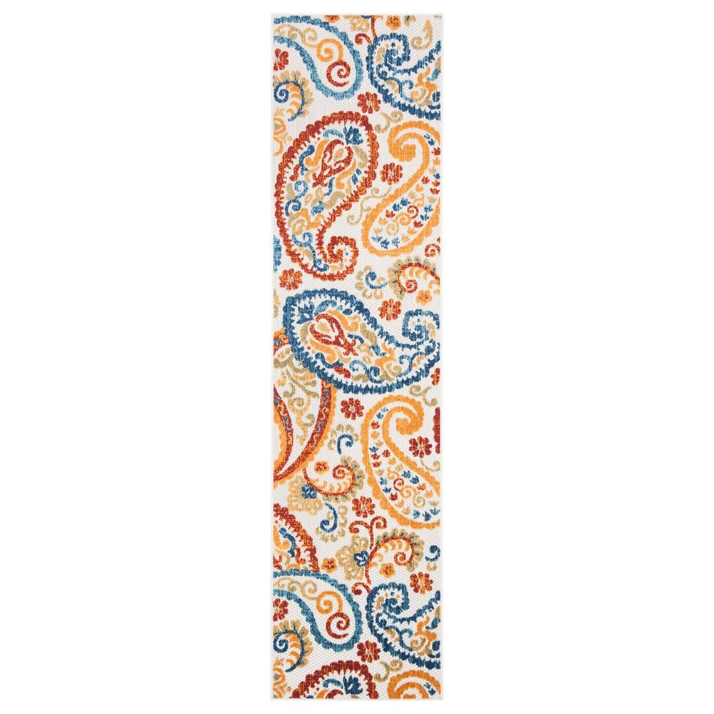Safavieh Cabana 2' x 10' Cream and Navy Indoor/Outdoor Performance Runner
