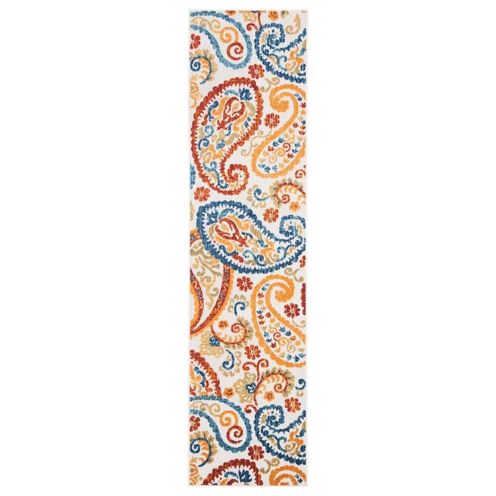 Safavieh Cabana 2' x 6' Cream and Navy Indoor/Outdoor Area Performance Rug