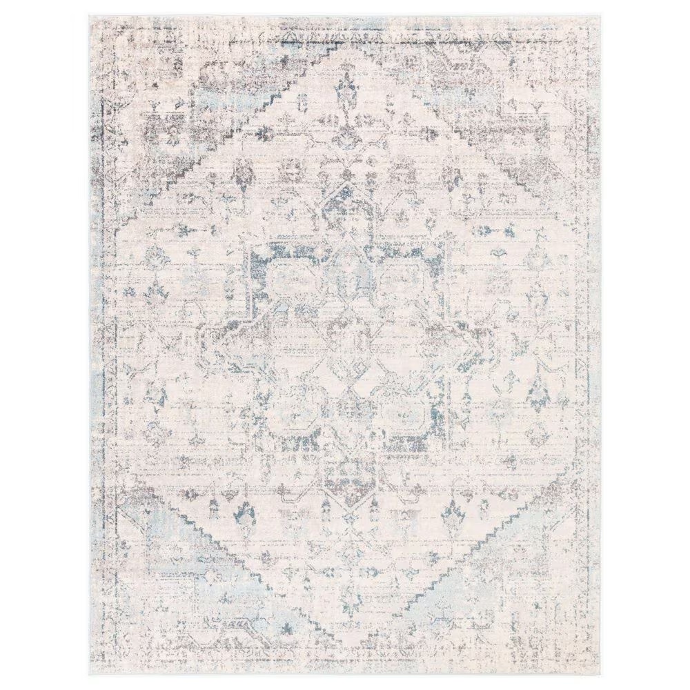 Surya Ankara 7'10" x 10'2" Cream, Ice Blue and Light Gray Area Rug