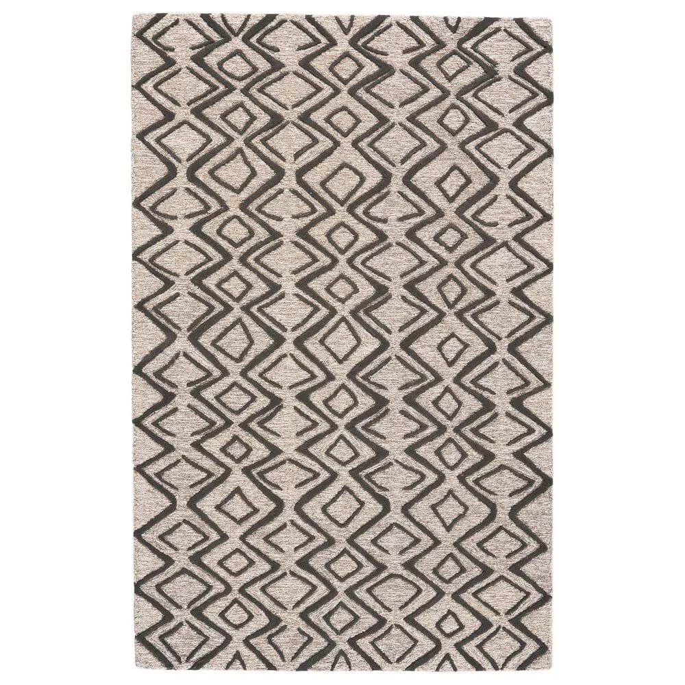 Feizy Enzo 3'6" x 5'6" Charcoal and Taupe Area Rug