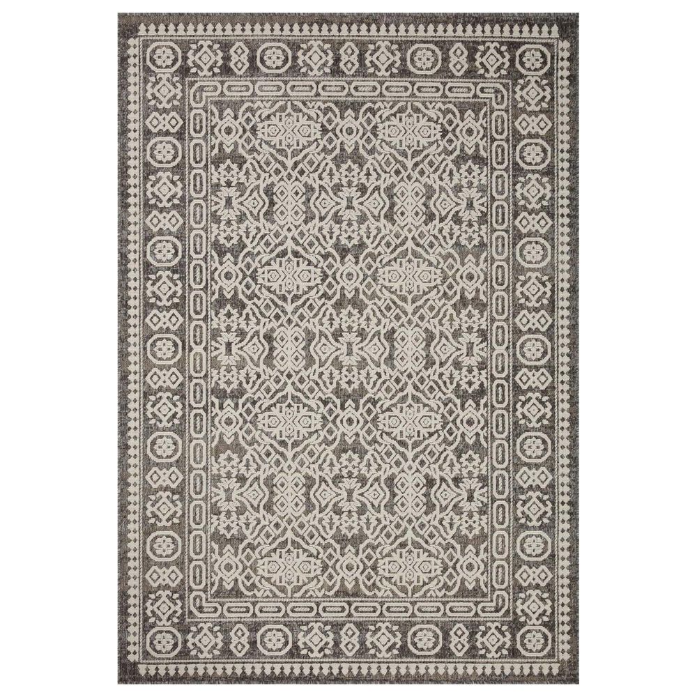 Loloi II Rainier 3'11" x 5'11" Pebble and Ivory Indoor/Outdoor Area Performance Rug