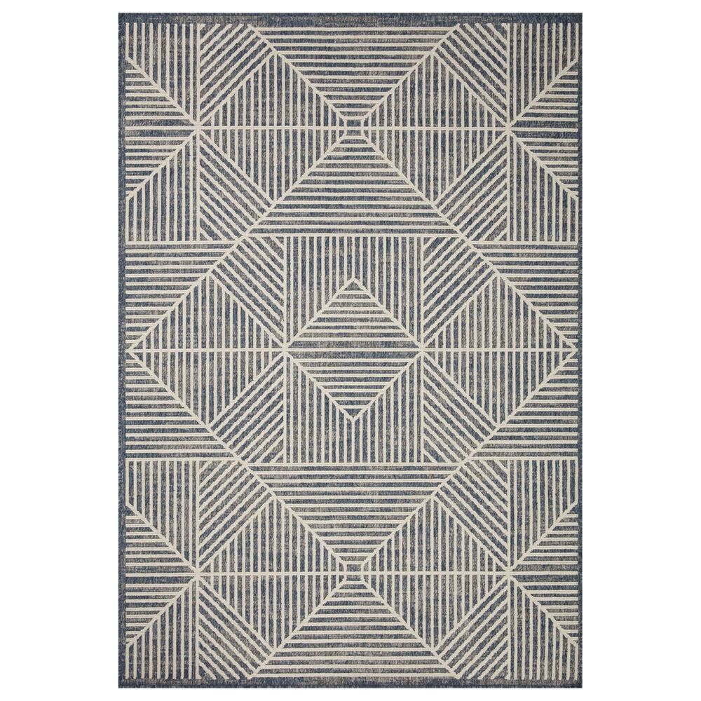 Loloi II Rainier RAI-03 11'6" x 15' Denim and Ivory Indoor/Outdoor Area Performance Rug