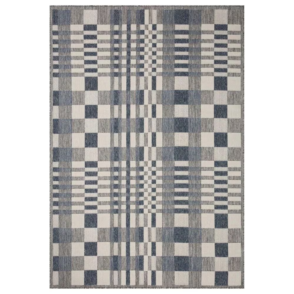 Loloi II Rainier 2'2" x 3'9" Ivory and Denim Indoor/Outdoor Area Performance Rug