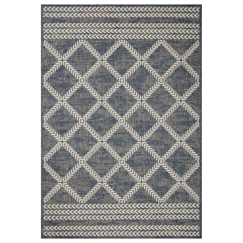 Loloi II Rainier RAI-05 7'10" x 10'10" Denim and Ivory Indoor/Outdoor Area Performance Rug