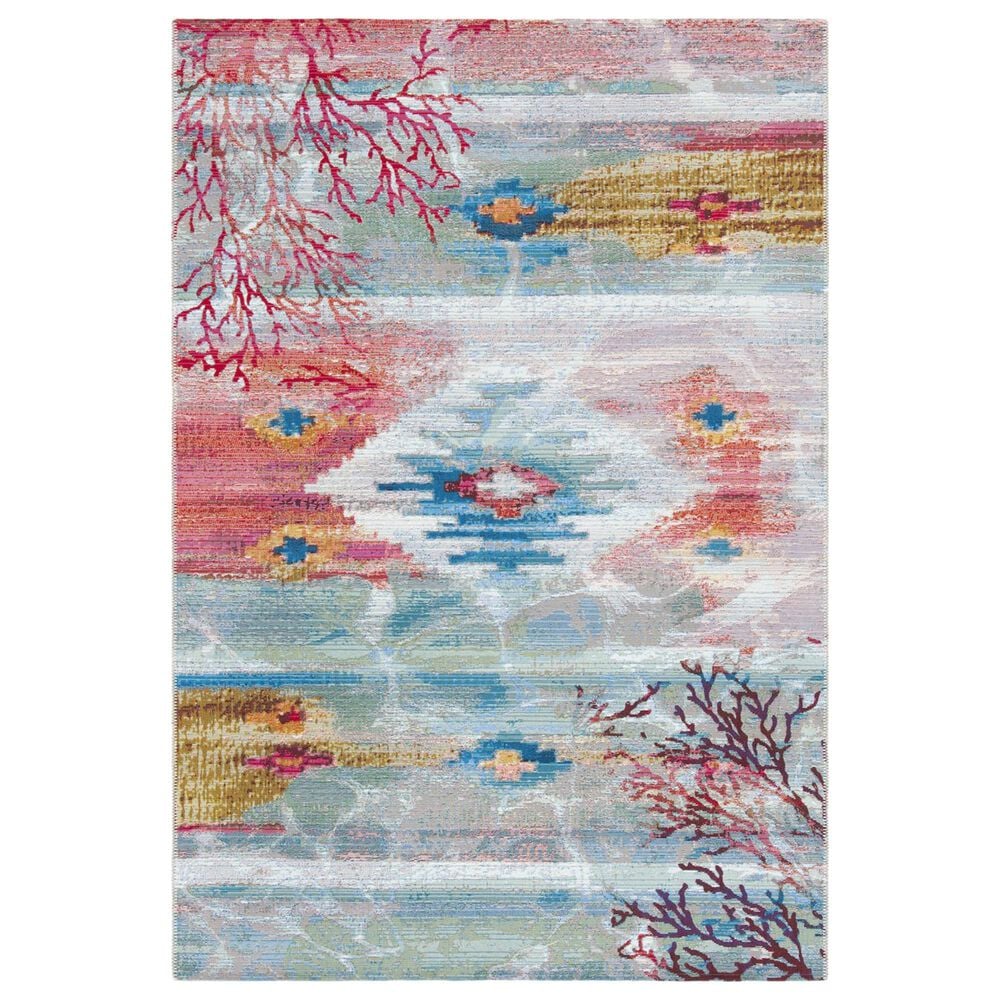 Safavieh Barbados Tropical Abstract 9'10" x 12'5" Light Blue and Pink Indoor/Outdoor Area Rug