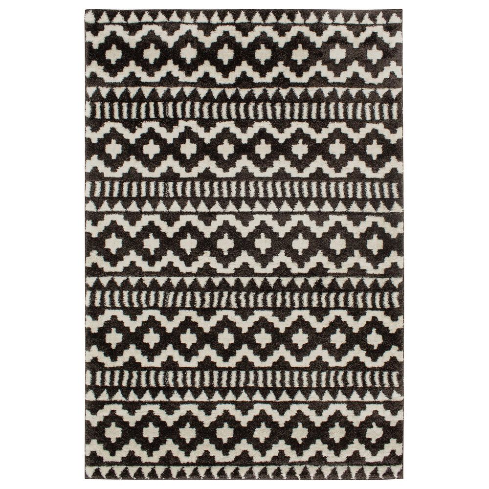 Central Oriental Structures Torrent Weehawken 7'10" x 9'10" Soot and Buff Area Rug