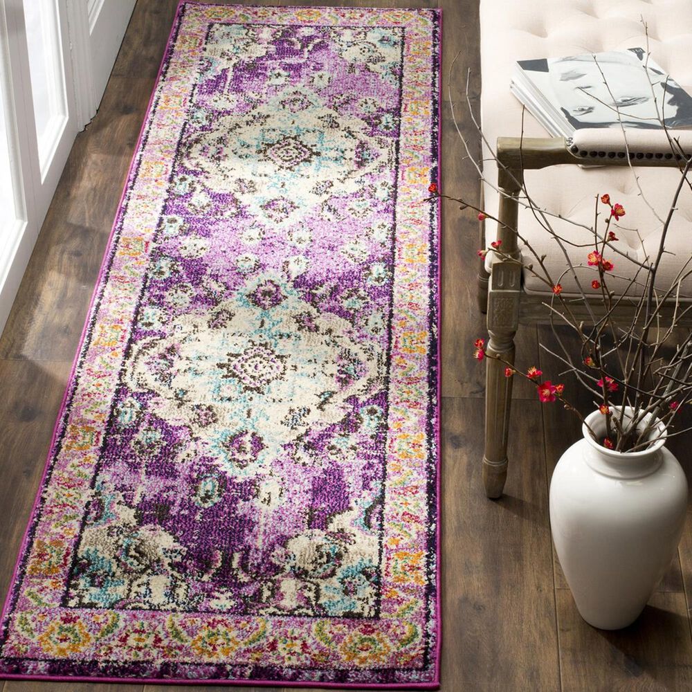 Safavieh Monaco MNC243L-210 2'2" x 10' Violet/Light Blue Runner