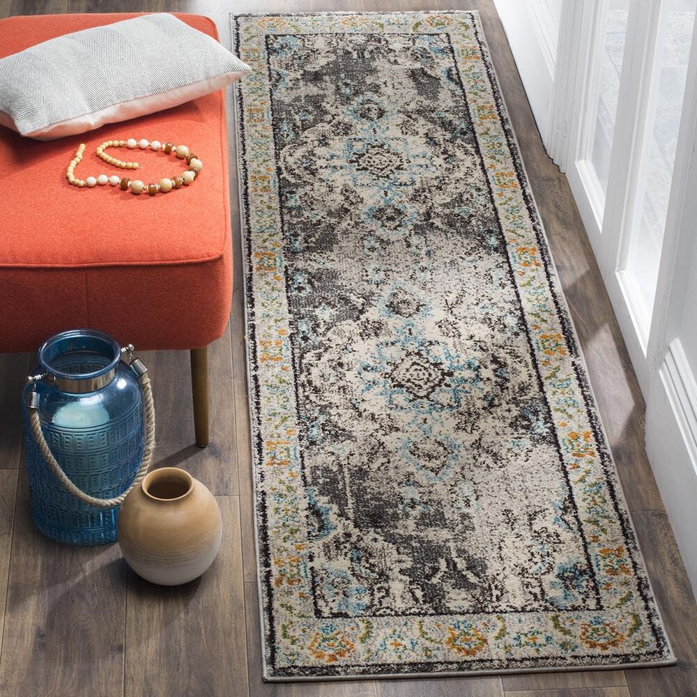 Safavieh Monaco MNC243G-214 2'2" x 14' Grey/Light Blue Runner