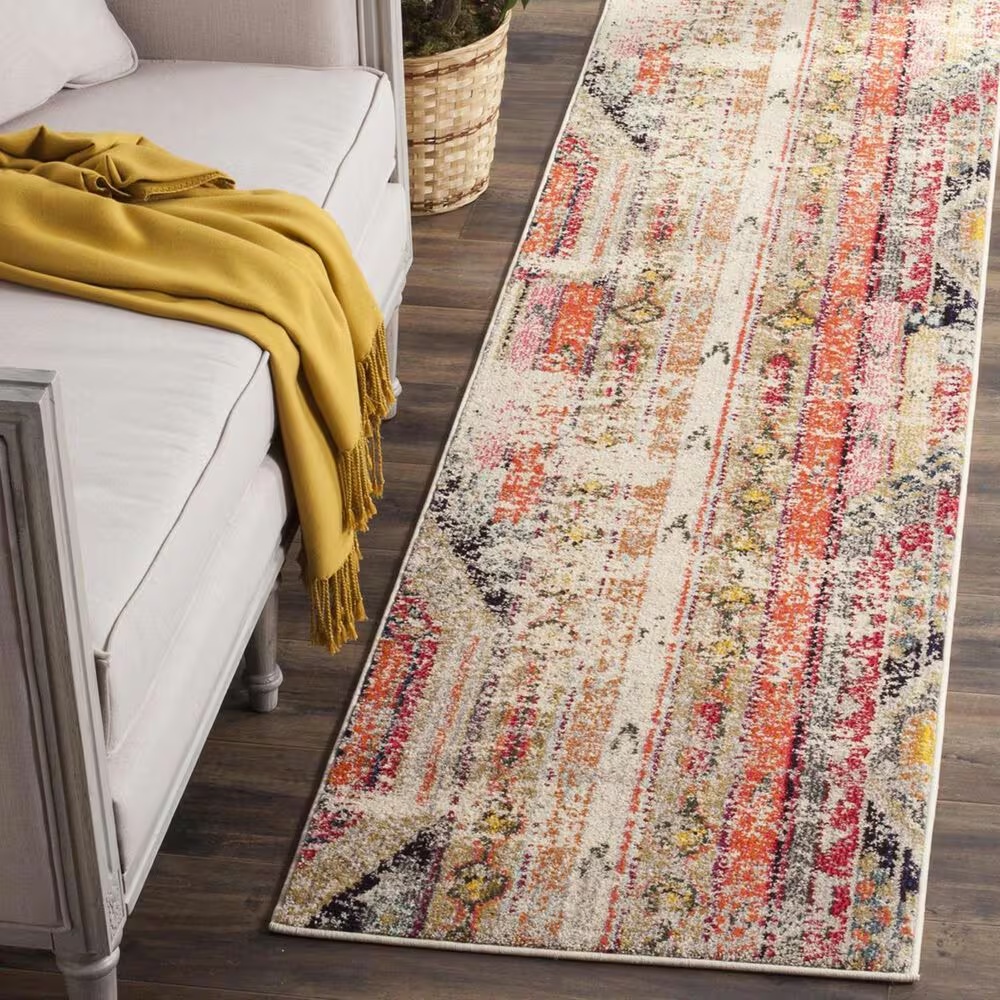 Safavieh Monaco MNC222G-220 2'2" x 20' Light Grey/Multi Runner