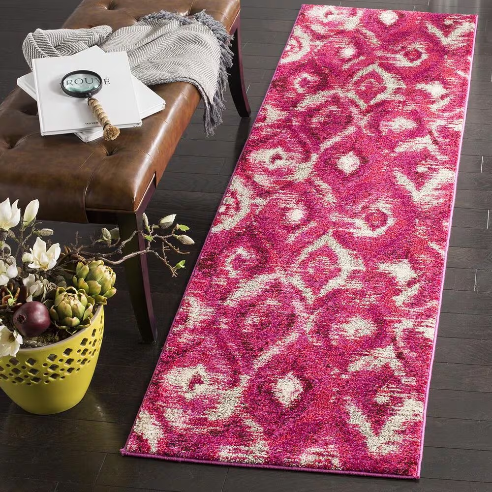 Safavieh Monaco MNC242D-28 2'2" x 8' Fuchsia/Cream Runner