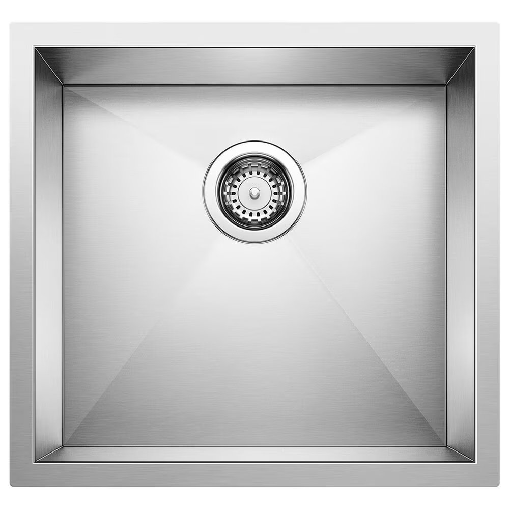 Blanco Precision 19" R0 Single Bowl Kitchen Sink in Satin Polished