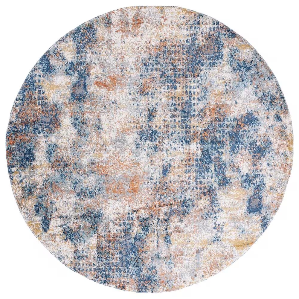 Safavieh Aston6'7" Round Navy and Gold Area Rug