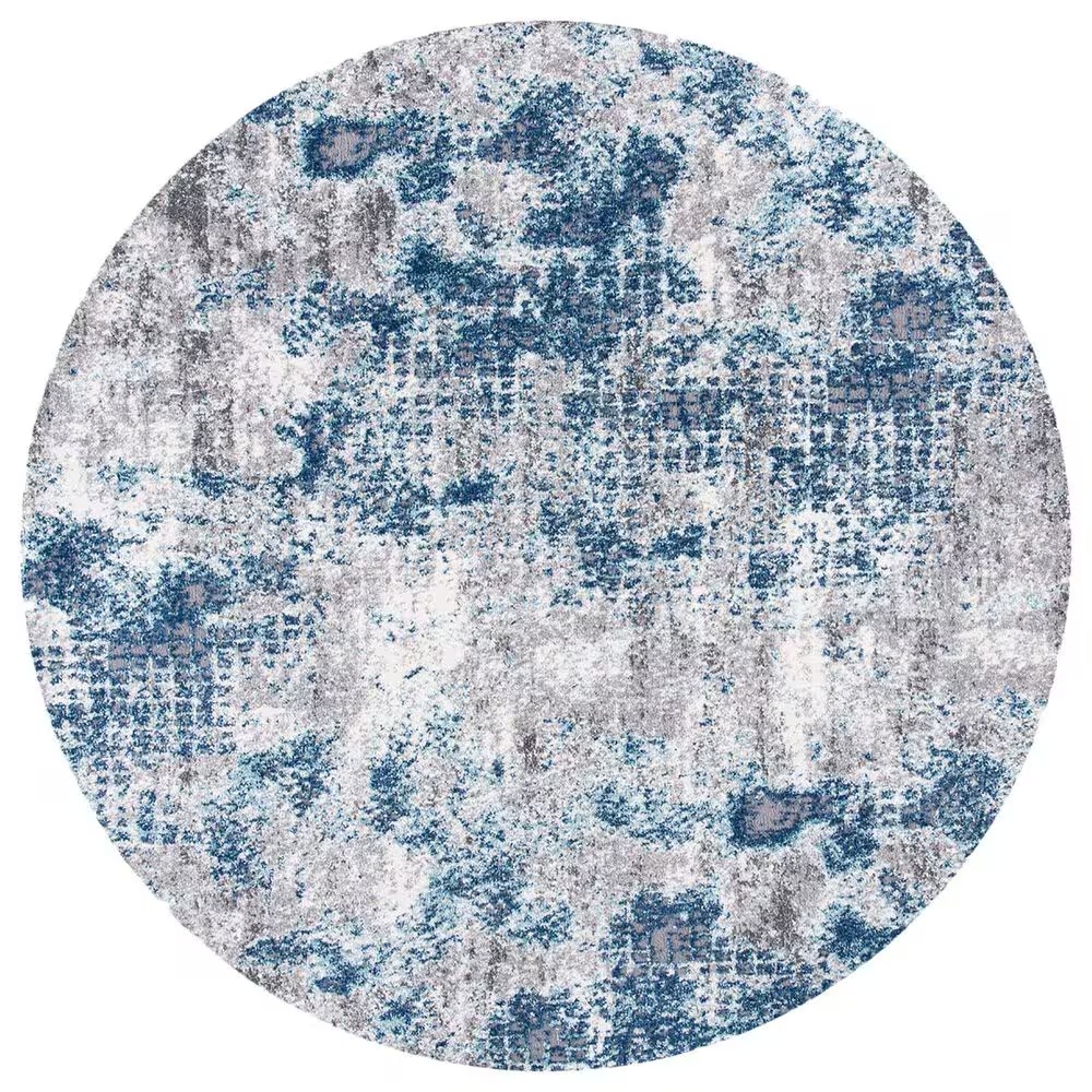 Safavieh Aston6'7" Round Navy and Gray Area Rug