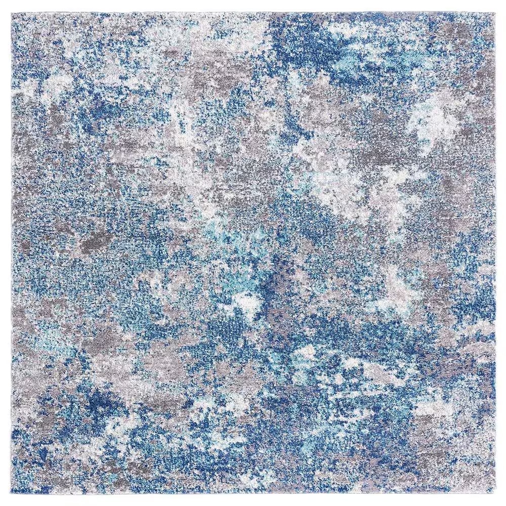 Safavieh Aston 6'7" Square Navy and Grey Area Rug
