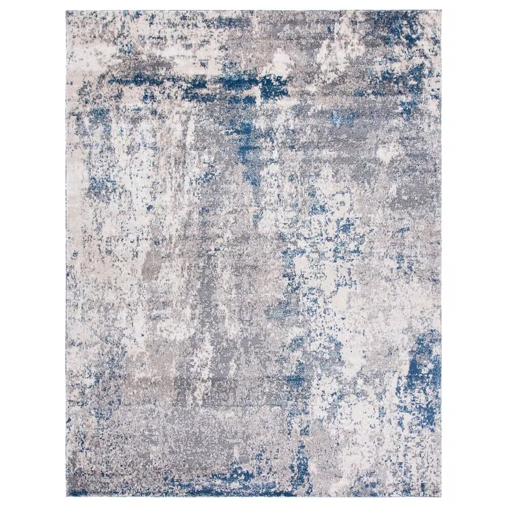Safavieh Aston ASN718 11' x 15' Grey and Navy Area Rug