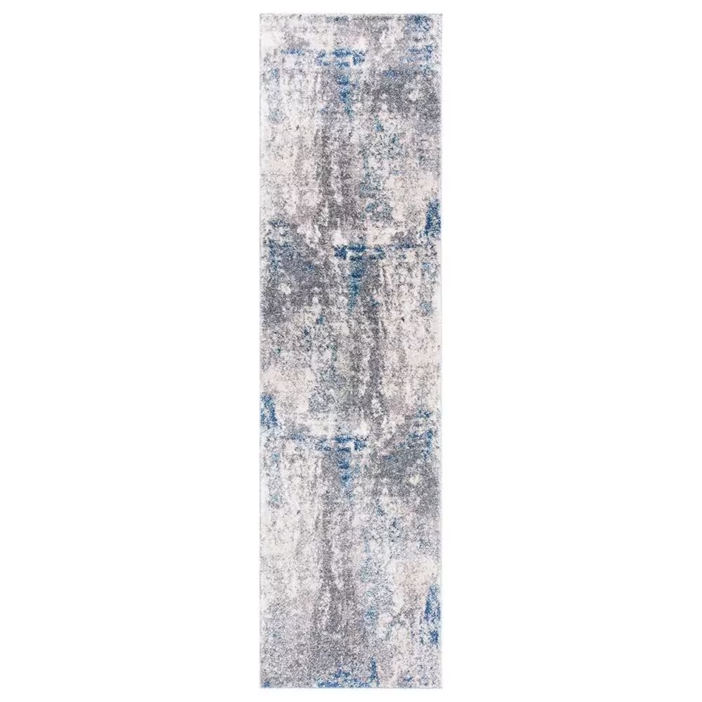 Safavieh Aston2' x 7' Grey and Navy Runner