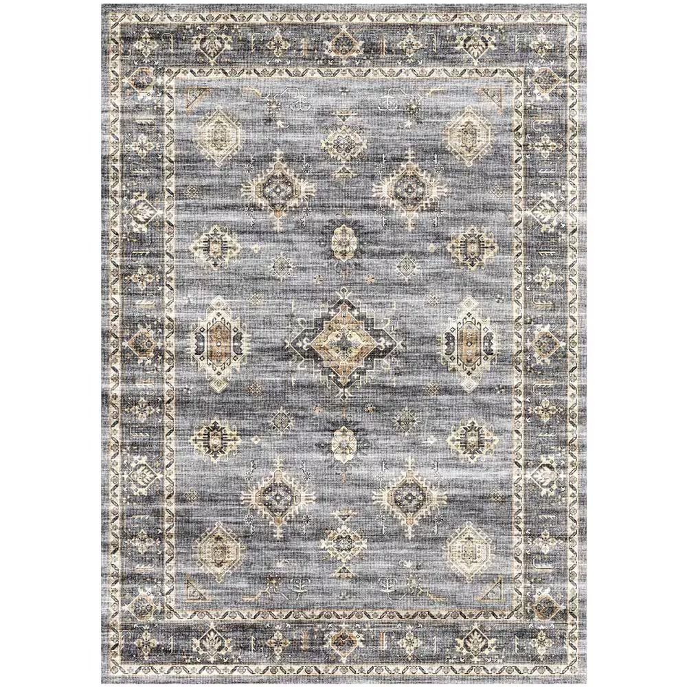Central Oriental Rugease Raquel 5' x 7' Light Gray and Beige Area Rug