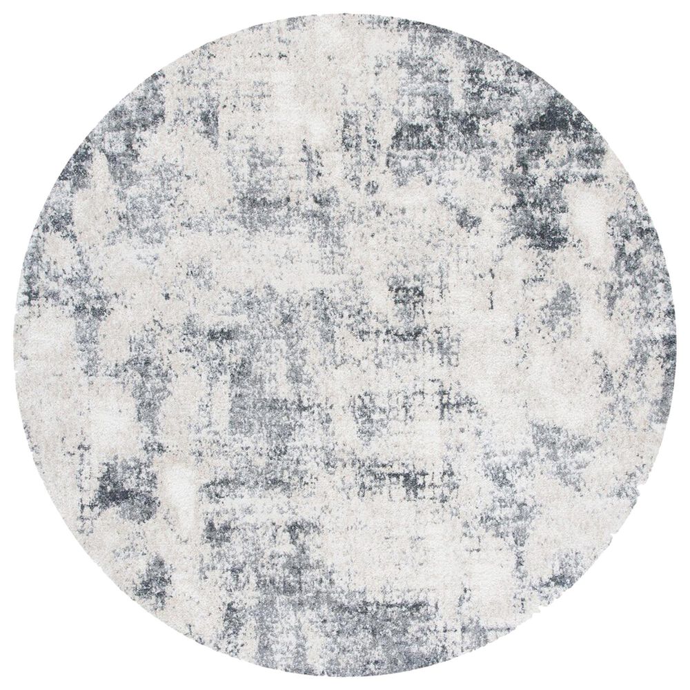 Safavieh Aston ASN704 6'7" Round Ivory and Grey Area Rug