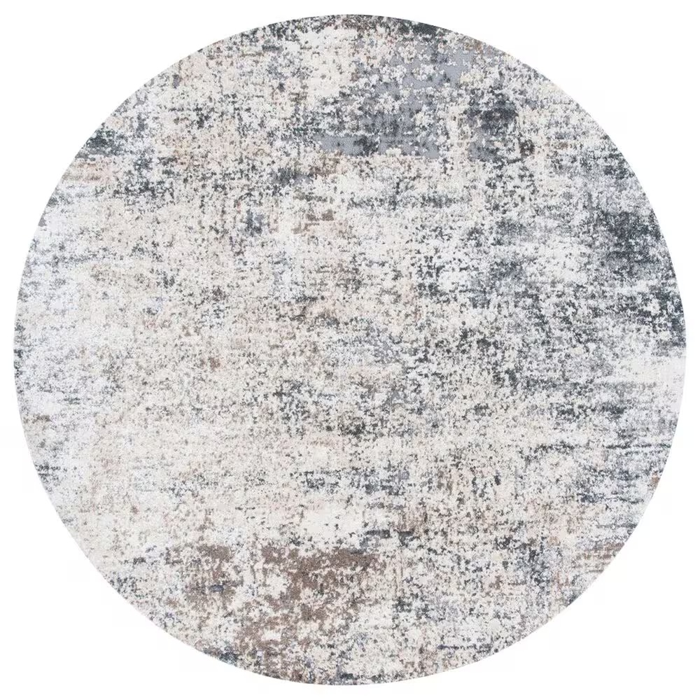 Safavieh Aston ASN705 3' Round Ivory and Grey Area Rug