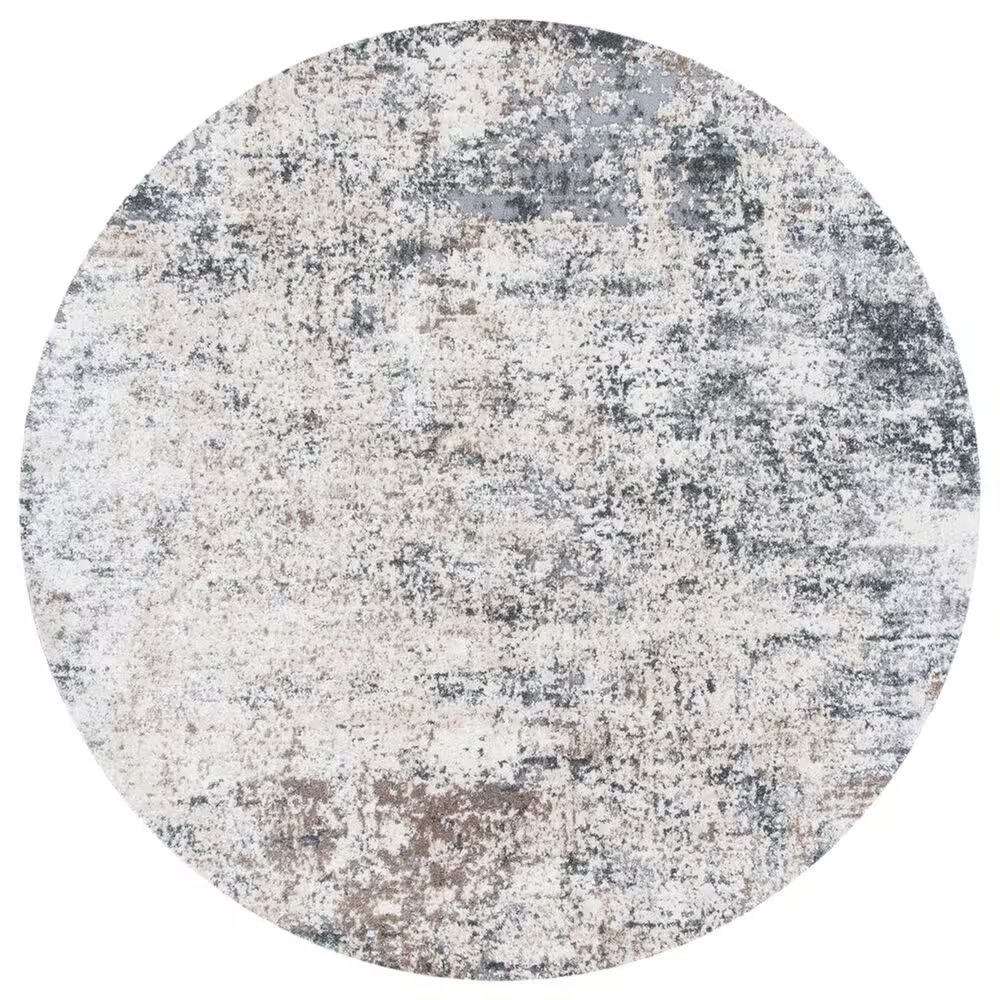 Safavieh Aston ASN705 5'3" Round Ivory and Grey Area Rug