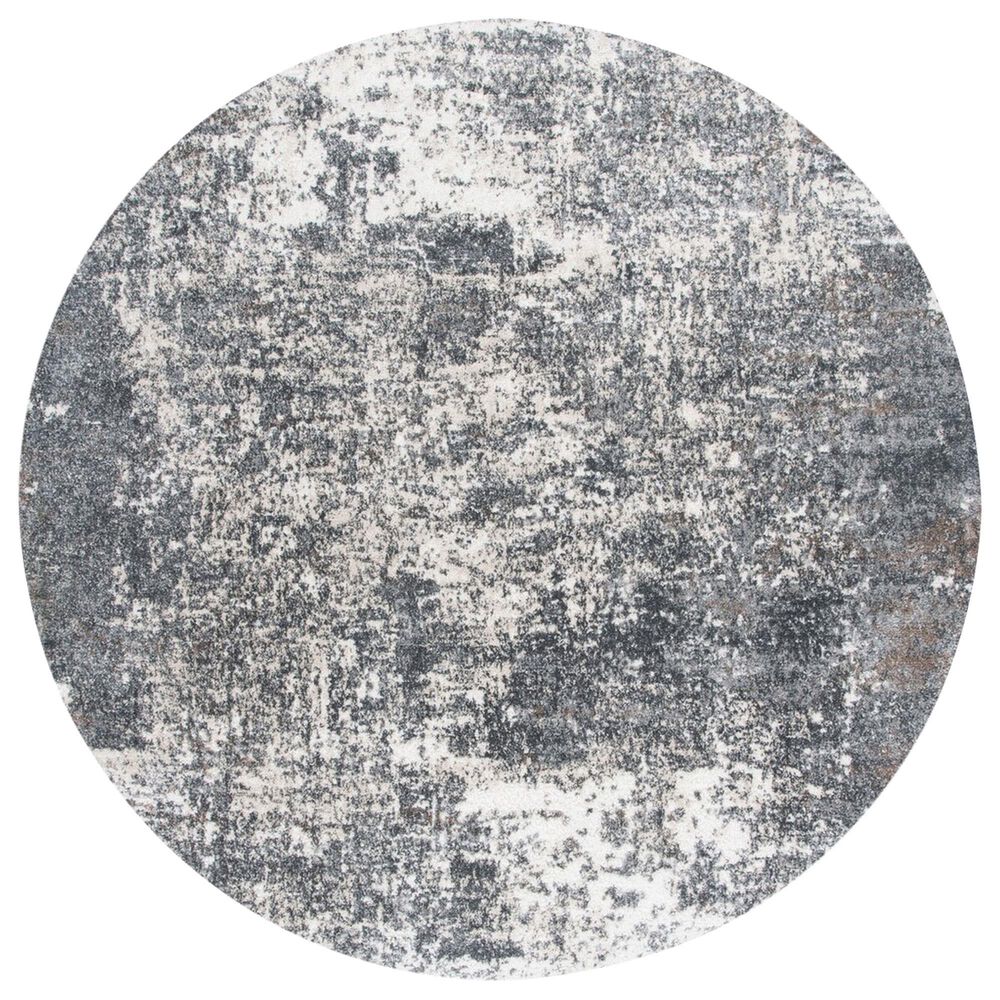 Safavieh Aston ASN705 6'7" Round Grey and Ivory Area Rug