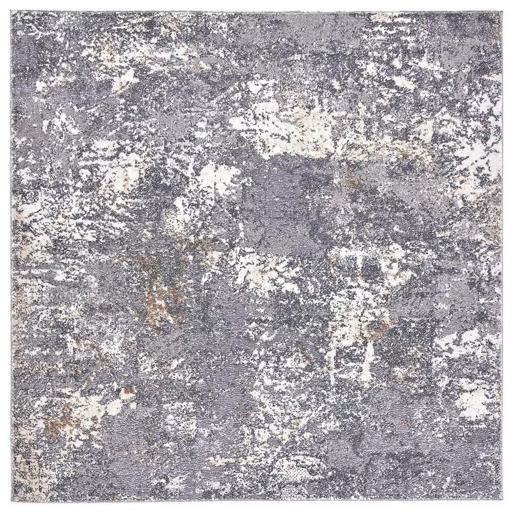 Safavieh Aston ASN715 6'7" Square Light Grey and Grey Area Rug