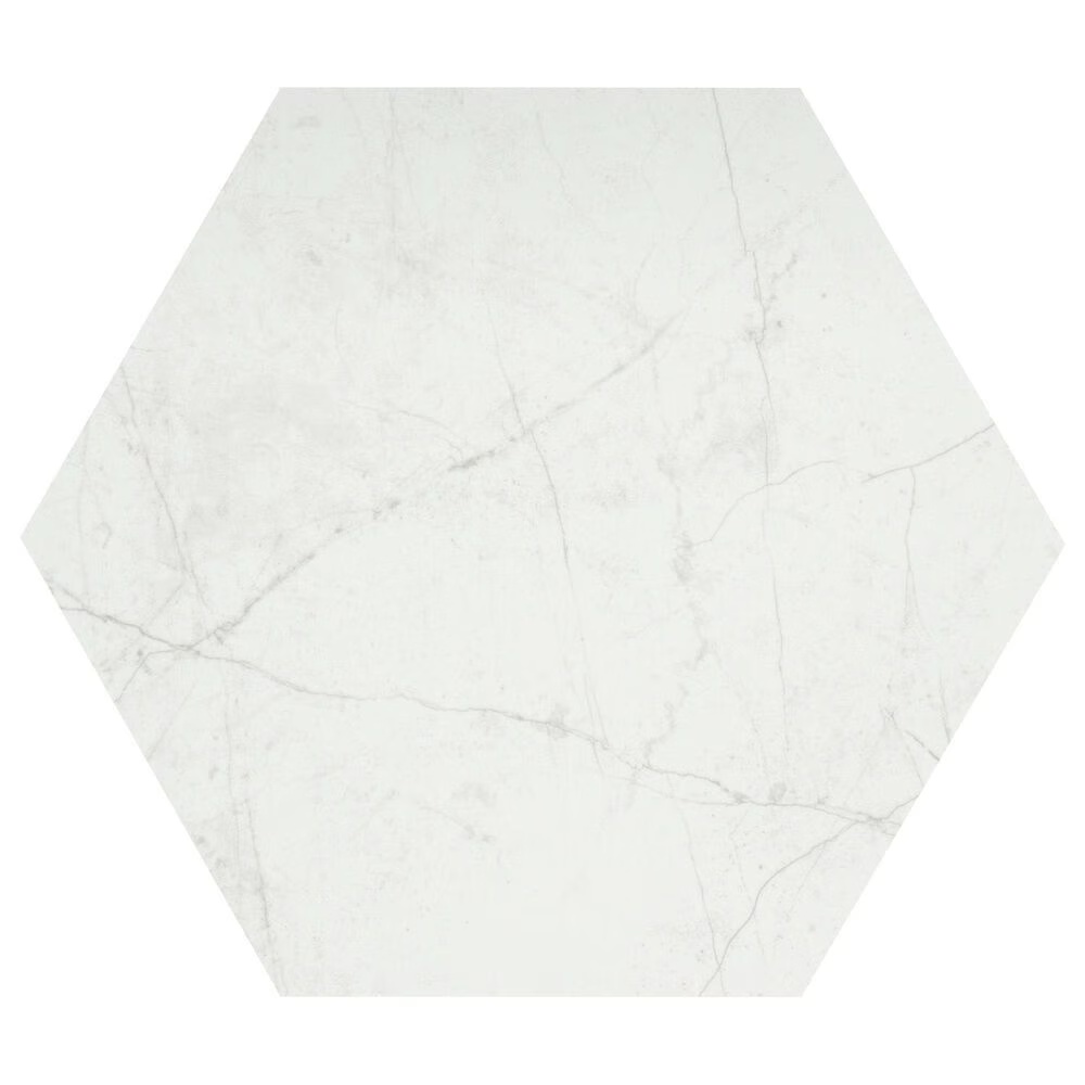 Emser Sterlina II White 8" x 10" Hexagon Porcelain Tile