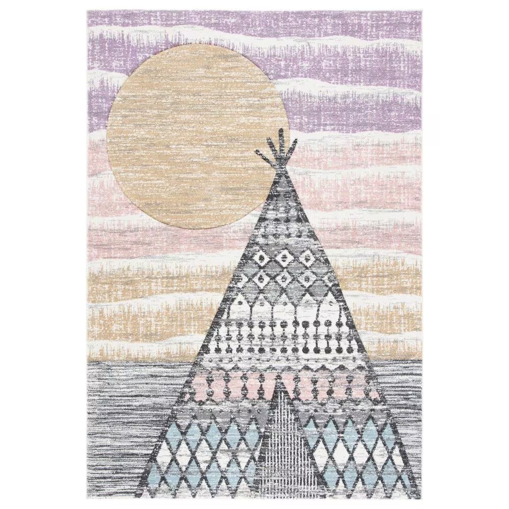 Safavieh Carousel Outer Space 5'3" x 7'6" Grey and Pink KidsArea Rug