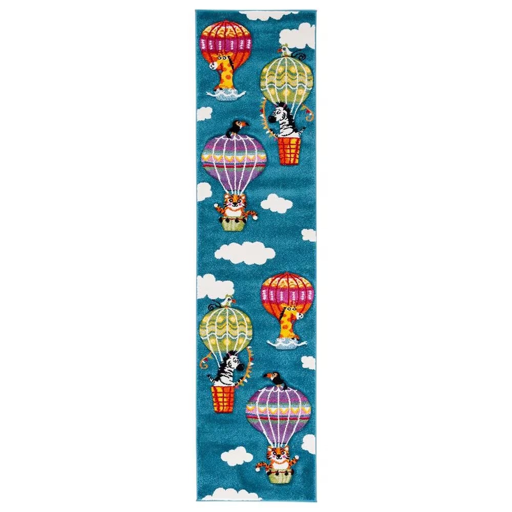 Safavieh Carousel 2' x 8' Blue and Green Kids Runner