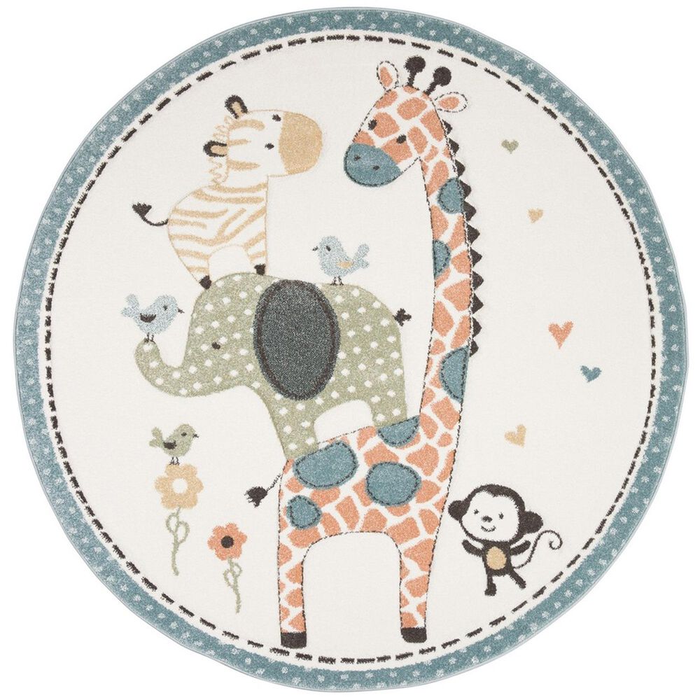 Safavieh Carousel 3' Round Ivory KidsArea Rug