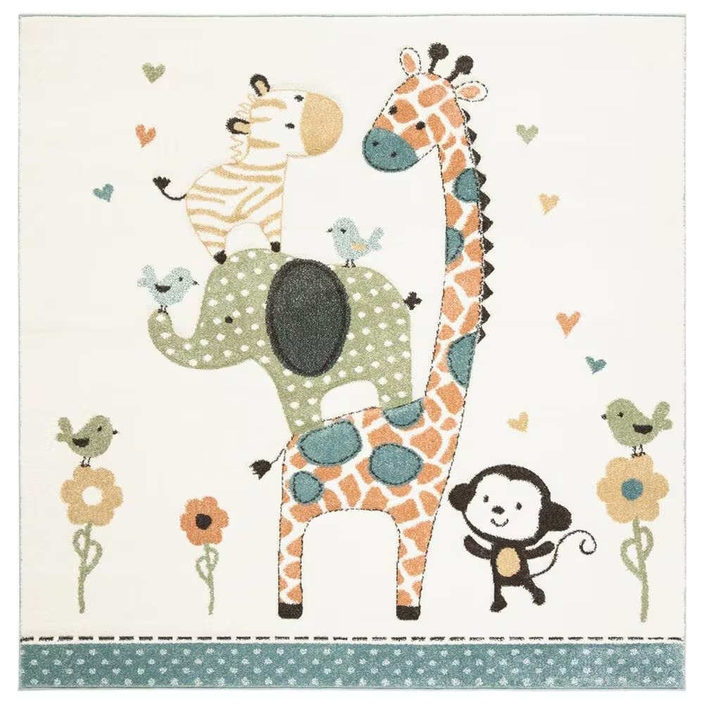 Safavieh Carousel 3' Square Ivory KidsArea Rug