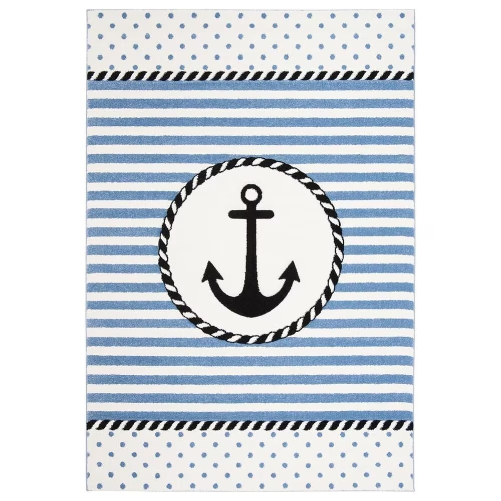 Safavieh Carousel 6'7" x 9' Ivory and Navy KidsArea Rug