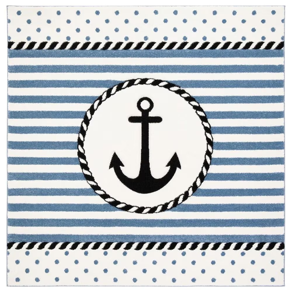 Safavieh Carousel 6'7" Square Ivory and Navy KidsArea Rug