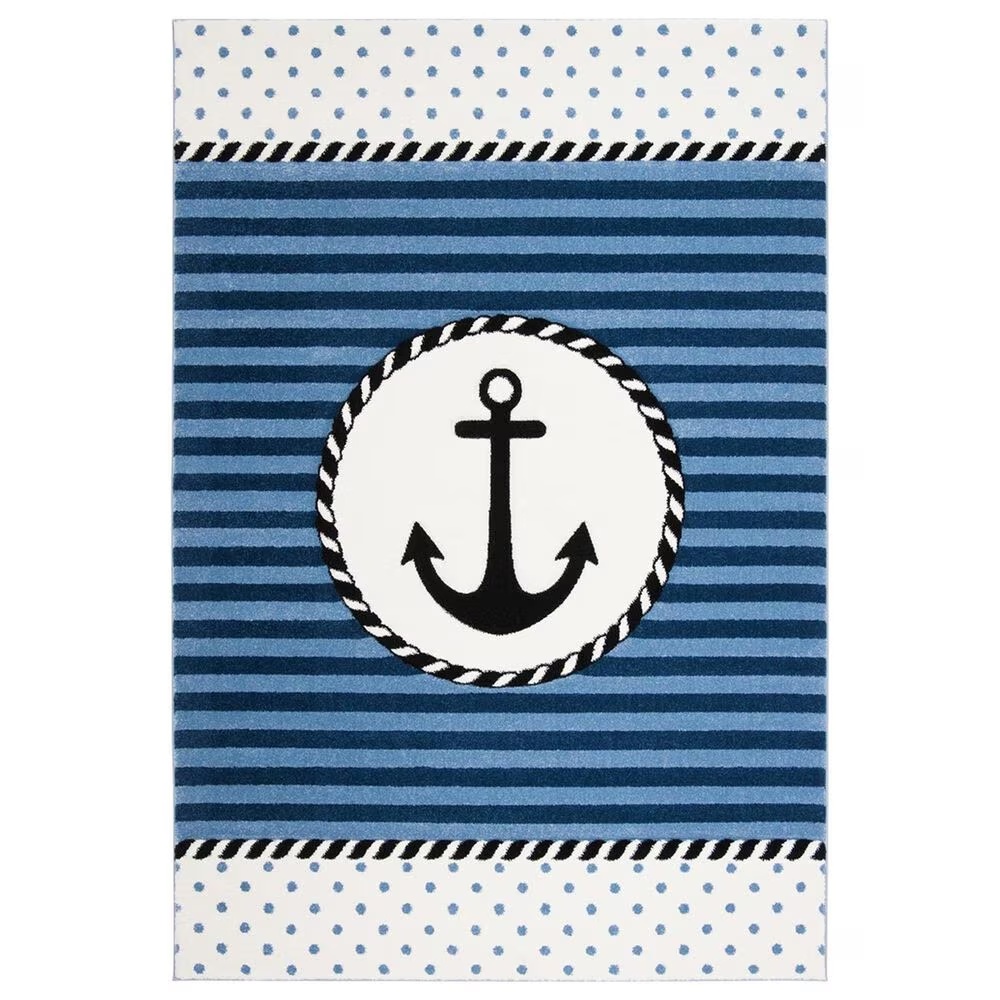 Safavieh Carousel Nautical 6'7" x 9' Navy and Ivory KidsArea Rug